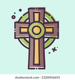 Icon Cross. related to Celtic symbol. MBE style. simple design editable. simple illustration