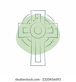 Icon Cross. related to Celtic symbol. Color Spot Style. simple design editable. simple illustration