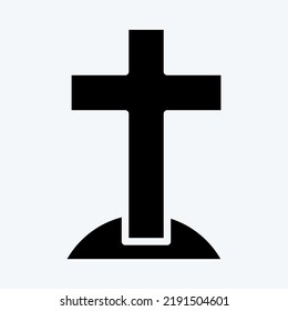 Icon Cross. suitable for Halloween symbol. glyph style. simple design editable. design template vector. simple illustration