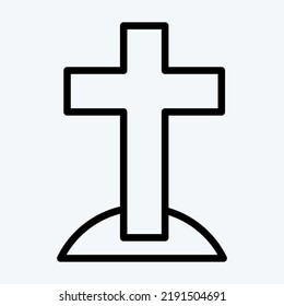 Icon Cross. suitable for Halloween symbol. line style. simple design editable. design template vector. simple illustration