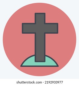 Icon Cross. suitable for Halloween symbol. color mate style. simple design editable. design template vector. simple illustration