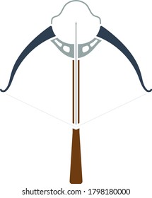Icon Of Crossbow. Flat Color Design. Vector Illustration.
