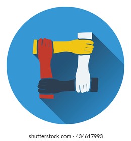 Icon of Crossed hands. Flat design. Vector illustration.