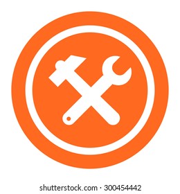 Icon of crossed hummer and spanner