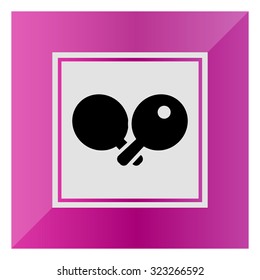 Icon of crossed ping pong rackets and ball