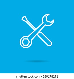 Icon of crossed spanner and screwdriver
