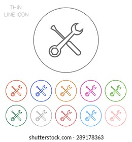 Icon of crossed spanner and screwdriver