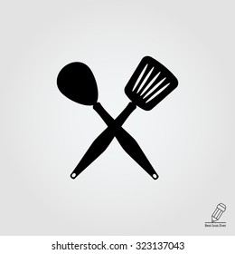 Icon of crossed spoon and turner
