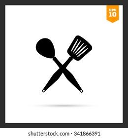 Icon of crossed spoon and turner