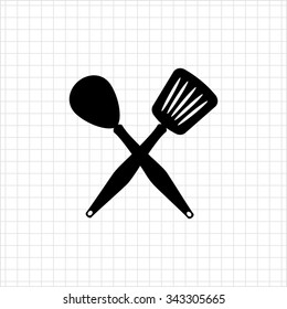 Icon of crossed spoon and turner
