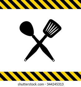Icon of crossed spoon and turner