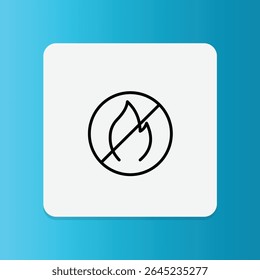 Icon of a crossed-out flame, indicating the product is non-flammable or should be kept away from heat sources for safety.