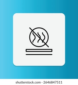 Ícone de uma linha ondulada riscada representando o cheiro, indicando que o sapato tem controle de odor ou é inodoro.