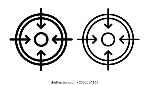 Icon of a crosshair target, symbolizing accuracy, precision, or aiming.