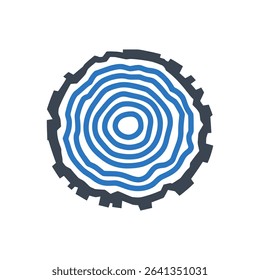 Icon of a cross-section of a tree trunk