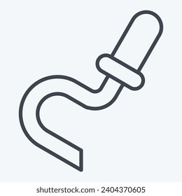 Icon Crowbar. related to Firefighter symbol. line style. simple design editable. simple illustration