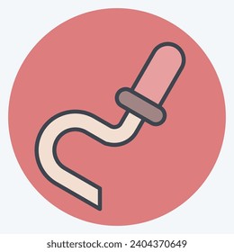 Icon Crowbar. related to Firefighter symbol. color mate style. simple design editable. simple illustration