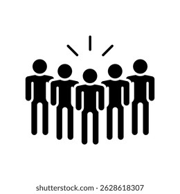 Icon a crowd, isolated against a clean background.