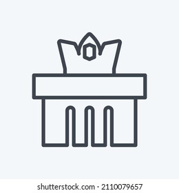 Icono Exhibición de la Corona - Estilo de línea - Ilustración simple, Buena para impresiones , Anuncios, Etc