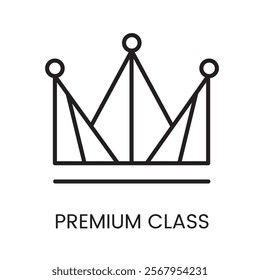An icon of a crown with horizontal bands in vector, representing premium status and elegance, with an editable stroke.