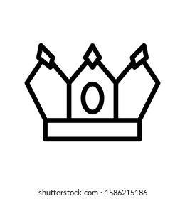 Icon crown in outline style. vector illustration and editable stroke. Isolated on white background.