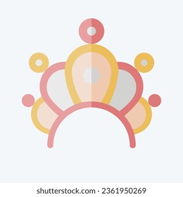 Icon Crown. related to Indigenous People symbol. flat style. simple design editable. simple illustration