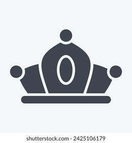 Icon Crown. related to Jewelry symbol. glyph style. simple design editable. simple illustration