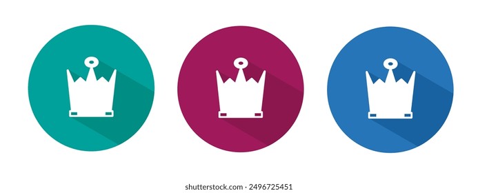 Icon for crown vector illustration in flat.