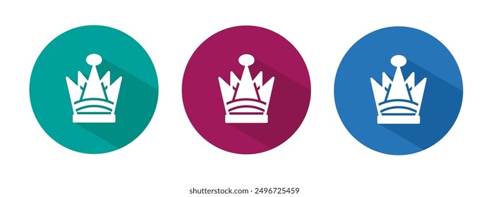 Icon for crown vector illustration in flat.