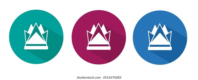 Icon for crown vector illustration in flat.