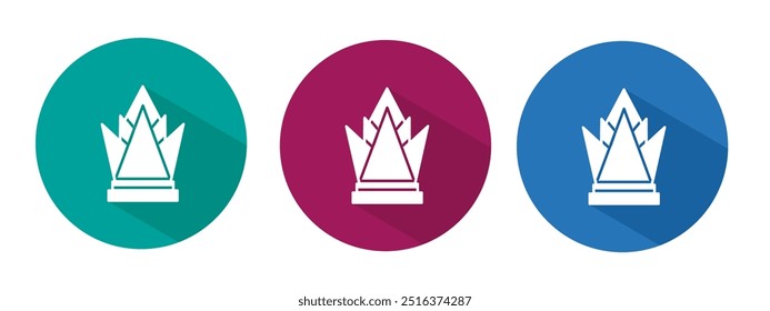 Icon for crown vector illustration in flat.