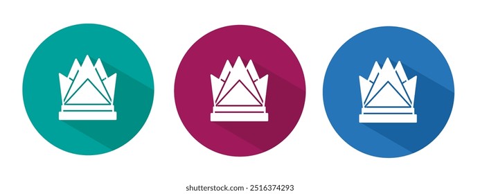 Icon for crown vector illustration in flat.