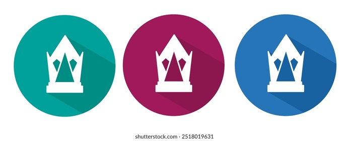 Icon for crown vector illustration in flat.