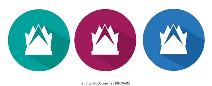 Ícone para ilustração de vetor de coroa em plano.