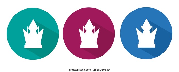 Icon for crown vector illustration in flat.