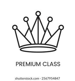 An icon of a crown in vector, symbolizing premium status or exclusive services, with an editable stroke.