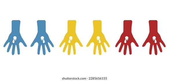 icon of crucified hands, blood, Easter, vector illustration