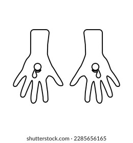 icon of crucified hands, blood, Easter, vector illustration