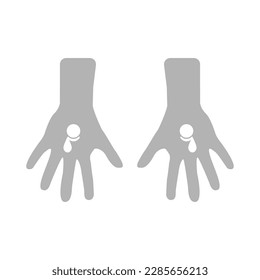 icon of crucified hands, blood, Easter, vector illustration