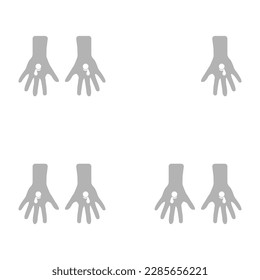 icono de manos crucificadas, sangre, Pascua, ilustración vectorial