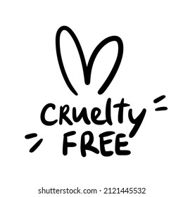 Icon for Cruelty Free products. Rabbit ears illustration