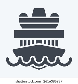Icon Cruise Ship. related to Vehicle symbol. glyph style. editable