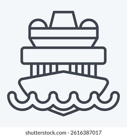 Icon Cruise Ship. related to Vehicle symbol. line style. editable