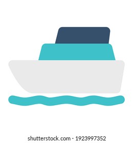 icon cruise using flat style and blue color dominate