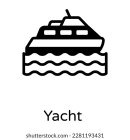 An icon of cruise, watercraft glyph design 