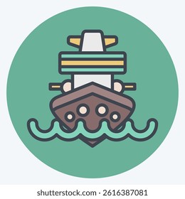 Icon Cruiser. related to Vehicle symbol. color mate style. editable