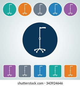 Icon of Crutches in Multi Color Circle & Square Shape. Eps-10.