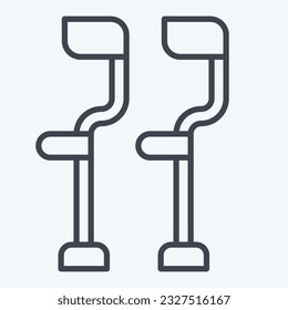Icon Crutches. related to Orthopedic symbol. line style. simple design editable. simple illustration