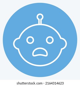Icon Crying Baby. suitable for Baby symbol. blue eyes style. simple design editable. design template vector. simple symbol illustration