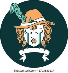 icon of crying human bard with banner